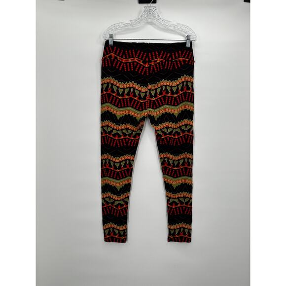 Tall & Curvy Leggings Womens Black Olive Red Aztec Print Stretch Pants Yoga - Picture 4 of 12